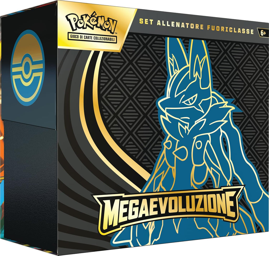 Pokémon: set Allenatore Fuoriclasse (Lucario) dell’espansione Megaevoluzione del GCC Pokémon (una carta promozionale a figura intera, nove buste di espansione e accessori premium)