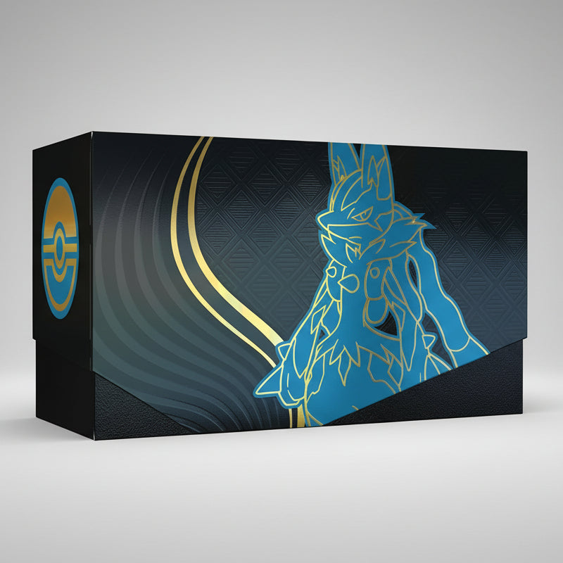 Pokémon: set Allenatore Fuoriclasse (Lucario) dell’espansione Megaevoluzione del GCC Pokémon (una carta promozionale a figura intera, nove buste di espansione e accessori premium)