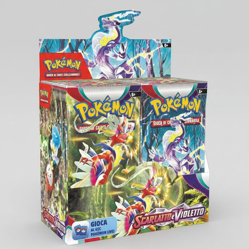Espositore di buste dell’espansione Scarlatto e Violetto del GCC Pokémon (36 buste di espansione), edizione in italiano
